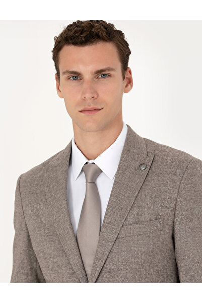 Pierre Cardin Açık Kahverengi Slim Fit Yün Karışımlı Takım Elbise 50273542-VR002