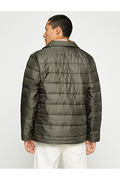 Koton Γυαλιστερό τζάκετ πουκάμισο με γιακά τσέπη με λεπτομέρειες με κουμπιά αδιάβροχο