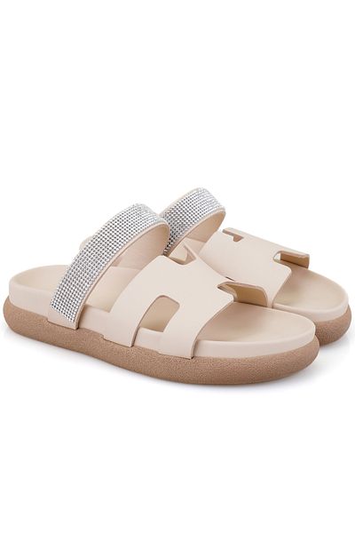 Desa Papuci de damă Fanetta Beige din piele cu talpă confortabilă