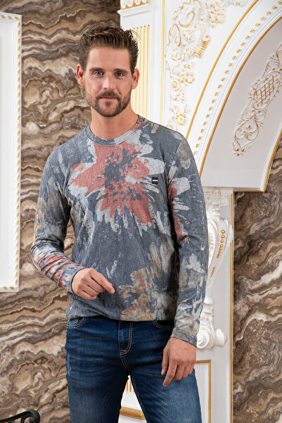 Mondo Gri Çiçek Desenli Sweatshirt