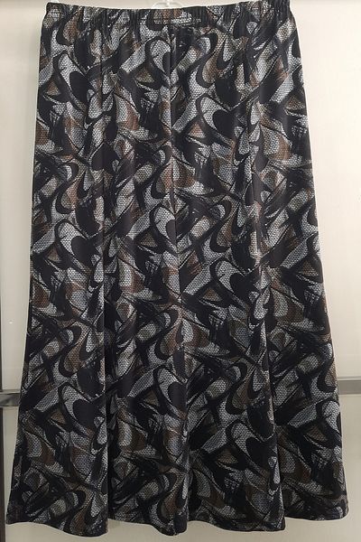 N.Y.YILDIZ Star Polyesterviscon Fabric Unlined Summer Waist Elastic Skirt