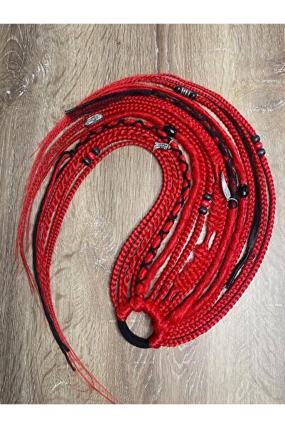 Selin Bengi Rasta Mix Αφρικανική πλεκτή πόρπη 15 τμχ 50cm - Κόκκινο