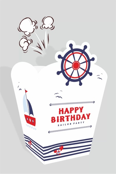 neşeli günlerim Cutie de popcorn cu tematică Sailor (porumb) 8 buc