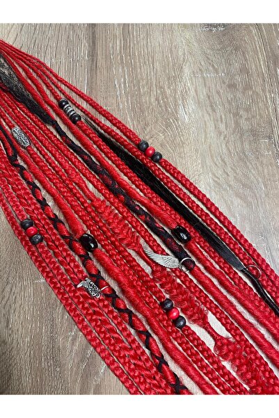 Selin Bengi Rasta Mix Αφρικανική πλεκτή πόρπη 15 τμχ 50cm - Κόκκινο