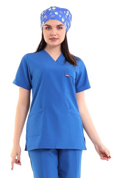 Bilenn Tekstil قميص نسائي ذو ياقة مغلف - 56 ساكس داكن