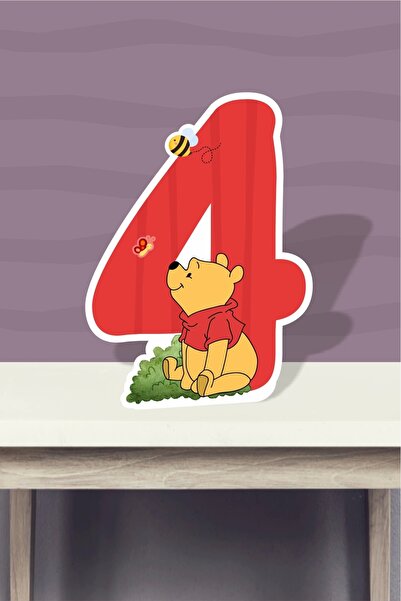 neşeli günlerim Panou decorativ cu tematică Winnie The Pooh - 4 ani (40 cm)