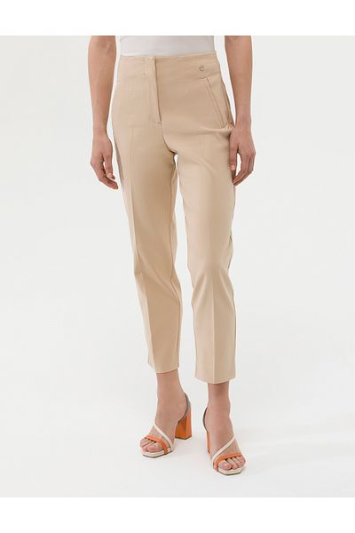 Pierre Cardin Beige Carrot Fit Fabric Trousers 50269321 -Vr011