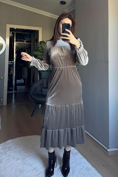 Qenz Smoked Velvet Dress