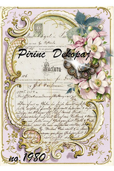 LİNEART Lineart Brass Decopage Paper No:L1980- 29X42Cm