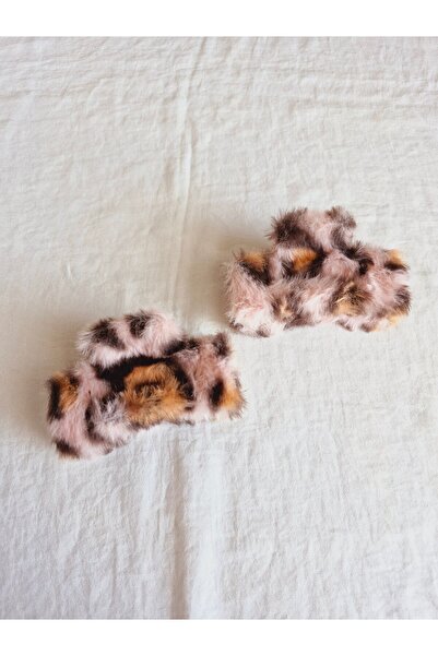 Beyaz Dükkan LEOPAR PELUŞ TREND MANDAL TOKA 1 ADET