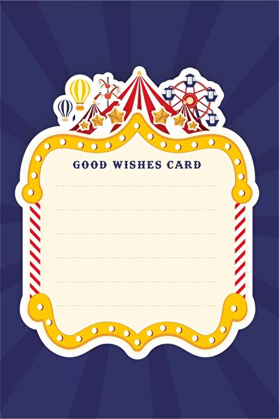 neşeli günlerim Felicitare cu temă Parc de distracții 20 buc *Hârtie groasă