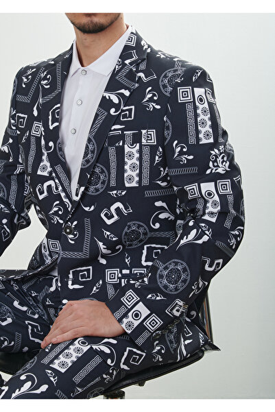 Mondo Kolaj Baskılı Konfor Kumaş Ceket