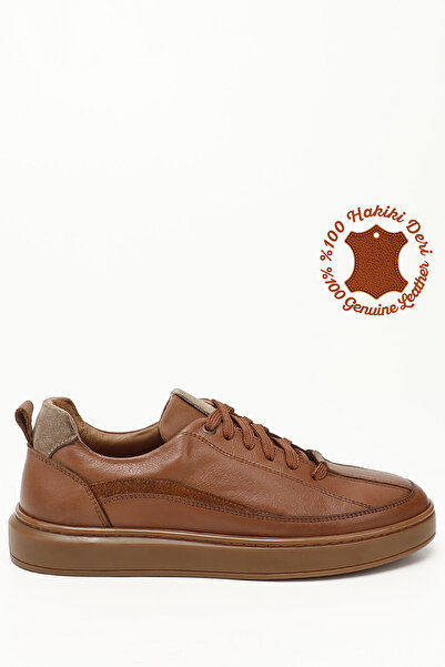 GÖNDERİ(R) Pánské opálené tenisky s šněrovací gumovou podrážkou z pravé kůže