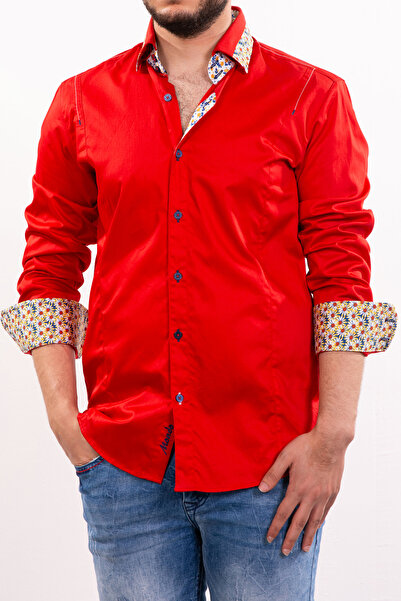 Mondo Kırmızı Manşet Detaylı Gömlek