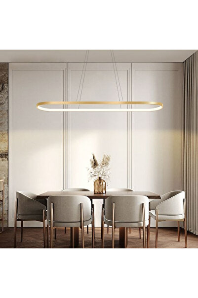 PeraTeknoloji Led Avize Sarkıt Gold 3renk Yenice 120 Cm