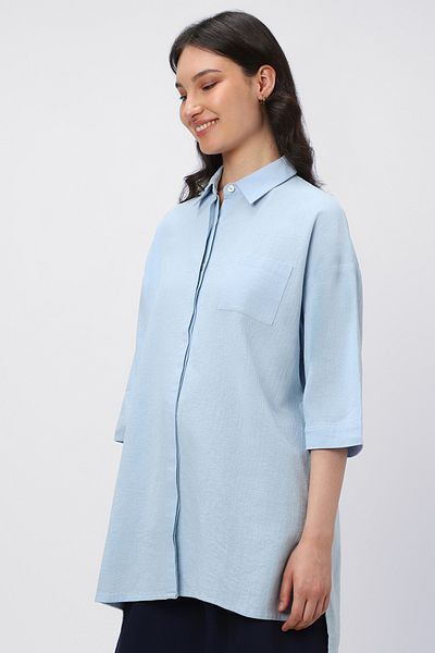 RİNA Basic Shirt Sky Blue