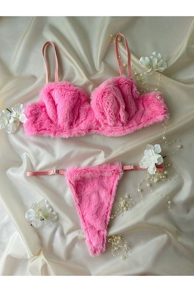 DESİLE Σετ σουτιέν Puffy Model Pink Underwire βελούδινο