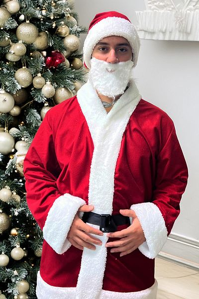 Solemia Luxury 6-Piece Christmas Dad Costume - Imported Rachel and Shearling Fabric...