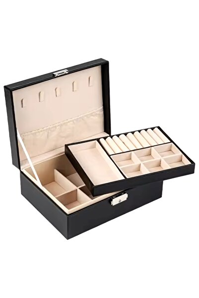 Genel Markalar 3 Bölmeli Lüx Mücevher Düzenleyici Takı Kutusu Yüzük Kolye Küp...