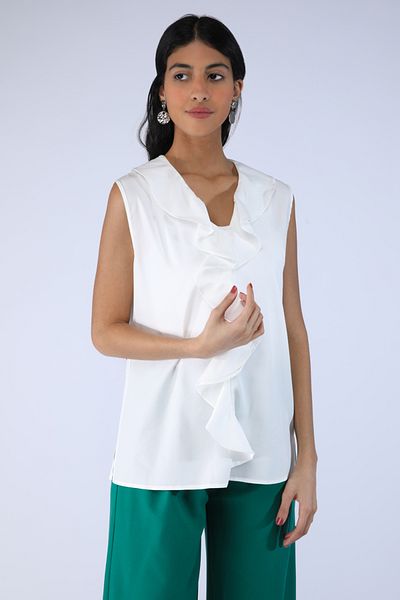 RİNA Folk Luxury Blouse Off White