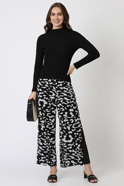 RİNA Skm / Black & White Casual Pant Printed