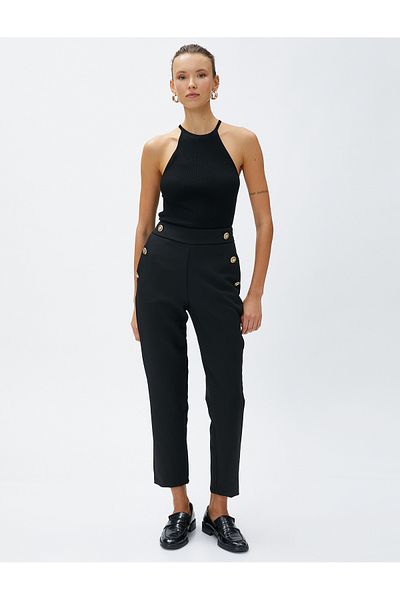 Koton Îmbrăcăminte pentru femei Pantaloni 3sak40037uw Negru Negru