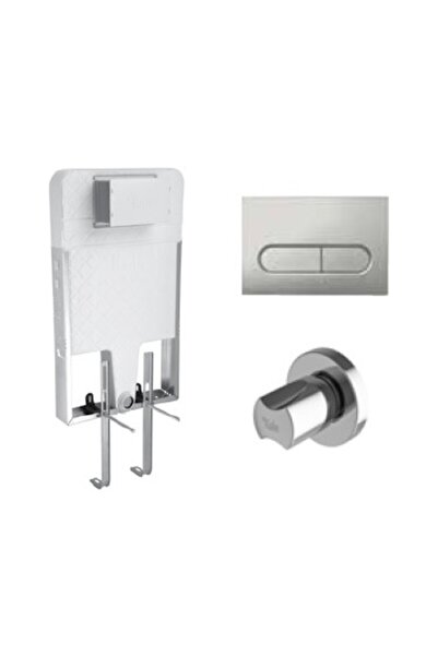 KALE Versus Gömme Rezervuar takımı Mat Krom Capsule Panel + V200 Stop Valf