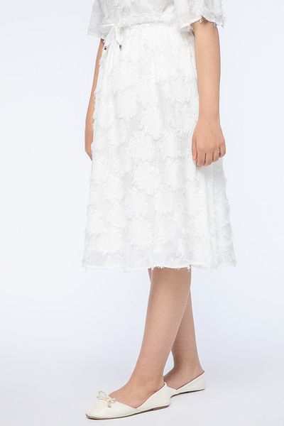 RİNA Amalfi Coast Midi Skirt Off White