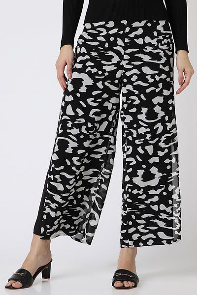 RİNA Skm / Black & White Casual Pant Printed