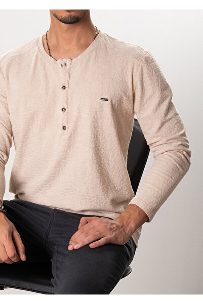 Mondo Bej Düğmeli Sweatshirt