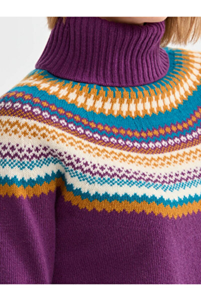 Desen Triko Women's Turtleneck Wool Sweater 22087