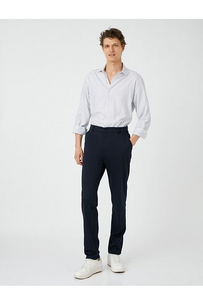 Koton Classic Trousers Slim Fit Buttoned with Pocket Detail