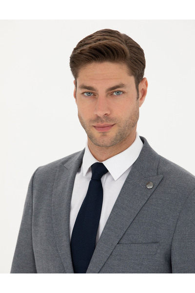 Pierre Cardin Koyu Mavi Slim Fit Çizgili Takım Elbise 50274461-VR032