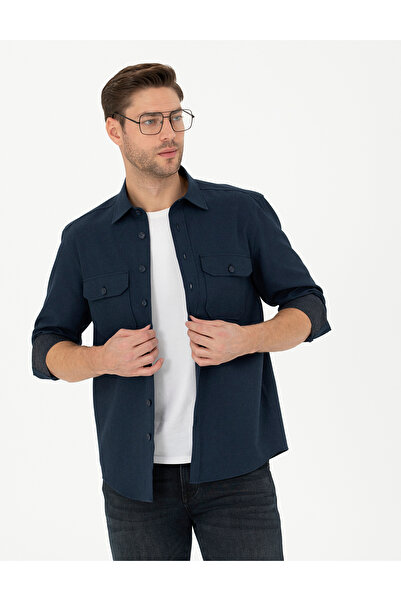 Pierre Cardin Μακρυμάνικο πουκάμισο Navy Blue Regular Fit 50277748-VR033