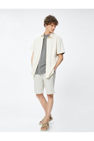 Koton Chino Shorts with Lace Waist Pocket Cotton