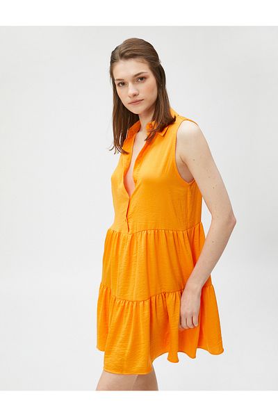 Koton Hemdblusenkleid, ärmellos, Mini