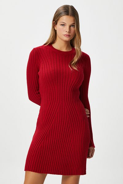 Ritnice Rochie de damă tricotată roșie Laila