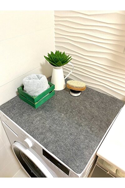 Bellalithe غطاء غسالة من اللباد الرمادي، مقاس 50×60 سم، تصميم متين وأنيق