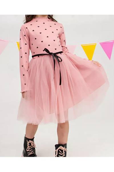 nc gift Rochie tutu prințesă cu inimă flexibilă din tul pufos din lycra impri...