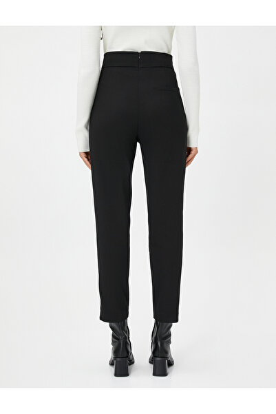 Koton Yüksek Bel Kemerli Kumaş Pantolon