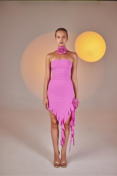 HOLLY LOLLY Floral Λεπτομερές Frilly Rosanna Φόρεμα Ροζ