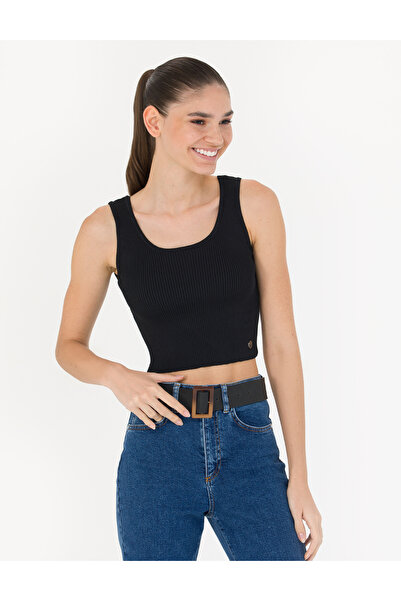 Pierre Cardin Μαύρο Κροπ Τοπ Πλεκτό Μπλούζα 50275775-VR046