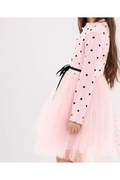 nc gift Rochie tutu prințesă cu inimă flexibilă din tul pufos din lycra imprimată