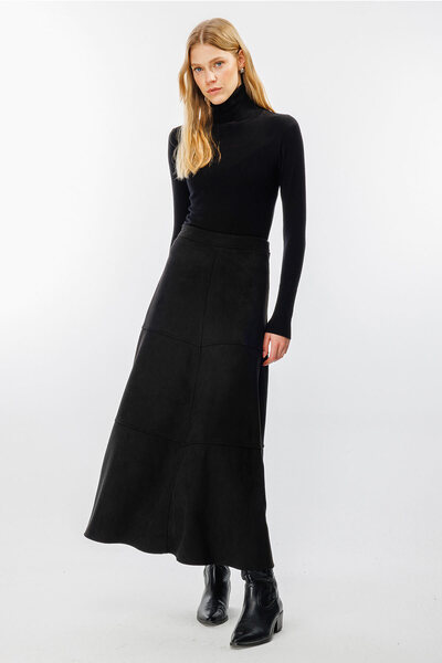 Hooopstore Замшева чорна довга спідниця