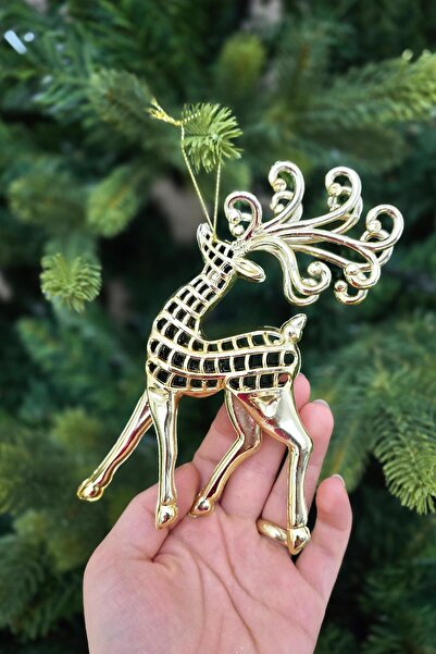 PEKSHOP Χρυσό Στολίδι Χριστουγεννιάτικο Δέντρο Ελάφι - Πολυτελές Μονό
