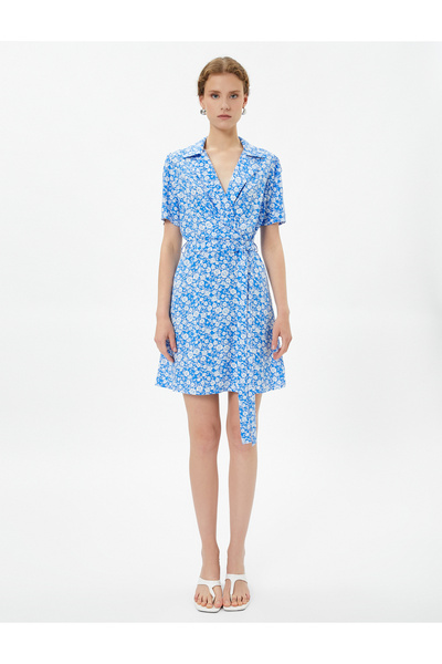 Koton Φόρεμα με διπλό στήθος Viscose Shirt - Με Ζώνη