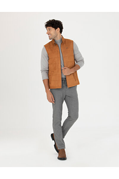 Pierre Cardin Gri Slim Fit Bağcıklı Kanvas Pantolon 50278467-VR024