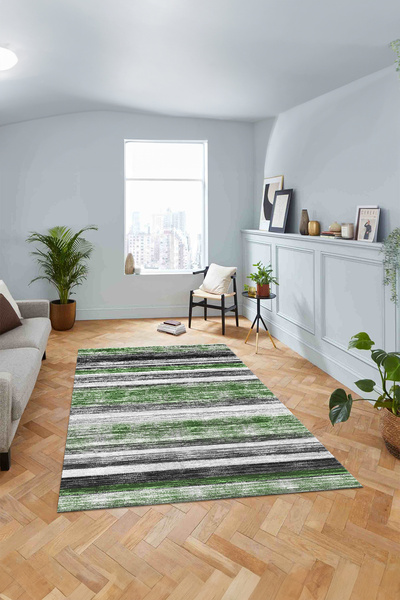 Viyana Home Modern Dijital Kaymaz Taban Düz Sade Model Yıkanabilir Yolluk Mut...