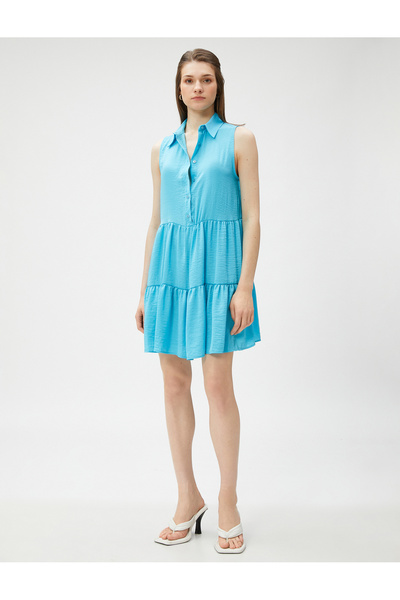 Koton Hemdblusenkleid, ärmellos, Mini