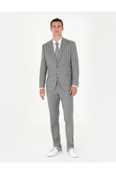 Pierre Cardin %100 Yün Gri Çizgili Takım Elbise 50274238-VR024